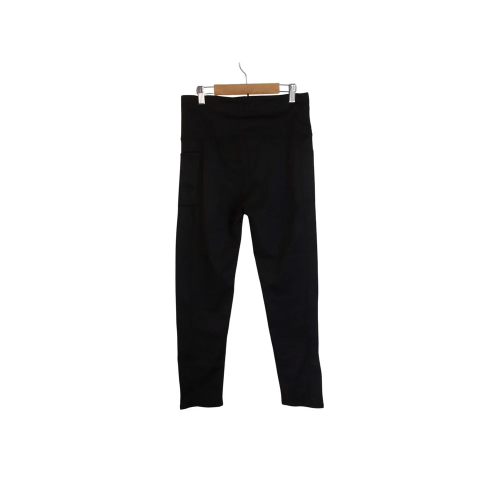 Black Leggings with Pockets High Waisted Athletic Yoga Pants Size L/# 3554